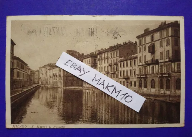 🔵 Cartolina Milano Il Naviglio S. Marco 1917 Timbro Mosche E Zanzare Malattie🤣