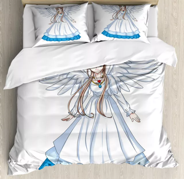 Anime Housse de Couette Cartoon avec Angel Wings