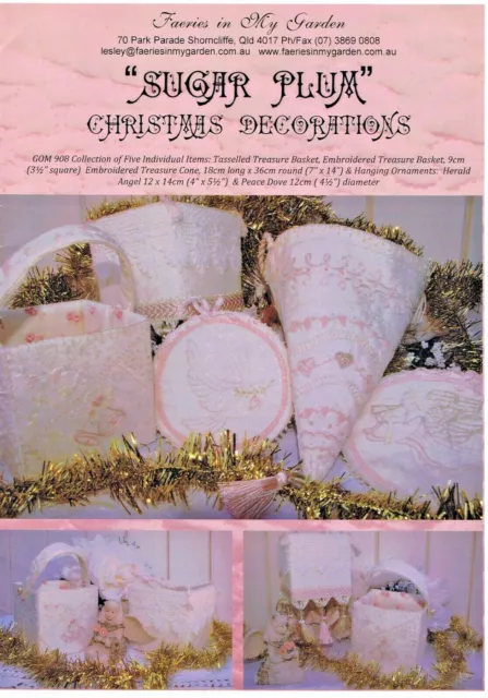 Fairies in my Garden Embroidery Pattern Sugar Plum Christmas Decorations New