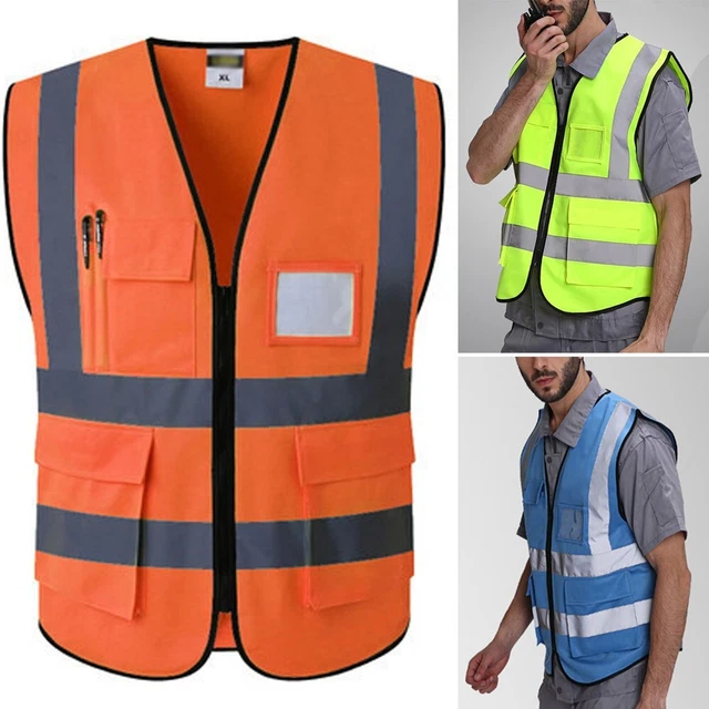 Gilet da costruzione uomo sicurezza riflettente alta visibilità gilet da lavoro top