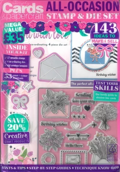 Simply Cards & Papercraft Magazine Issue 246 All-Occasion Stamp & Die Set