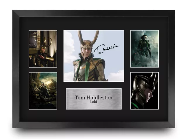 Tom Hiddleston Loki Avengers Gift Framed Autograph Picture A3 Print to Movie Fan