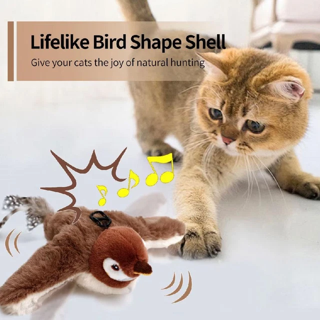 Jouet pour chat - Flappy - Oiseau gazouillant - Peluche - Interactif Jouet pour chat - Flappy - Oiseau gazouillant - Peluche - Interactif