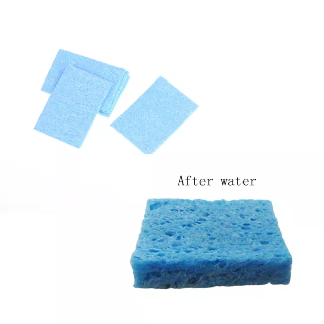 10pcs 6cm*6cm Soldering Iron Solder Tip Welding Cleaning Blue Sponge Pads T_tu