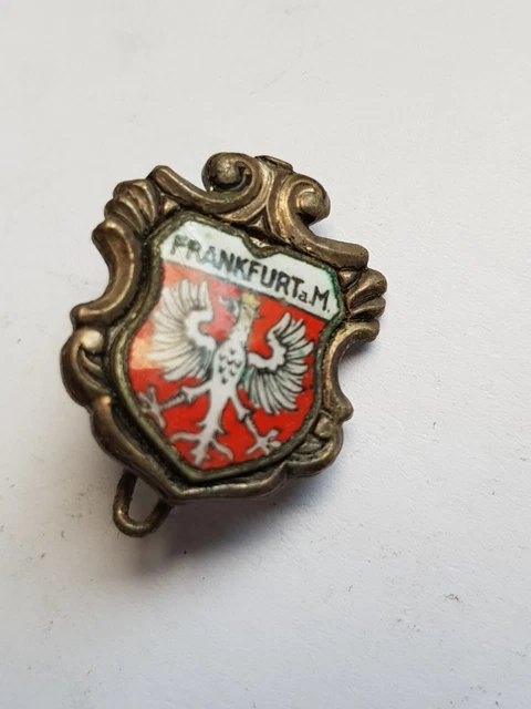 Broche émaillée Vintage - Cycliste / Tourisme / Voiture Rouge - Pin's