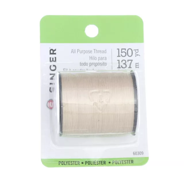 2 Pack Singer Polyester All Purpose Thread, Tan