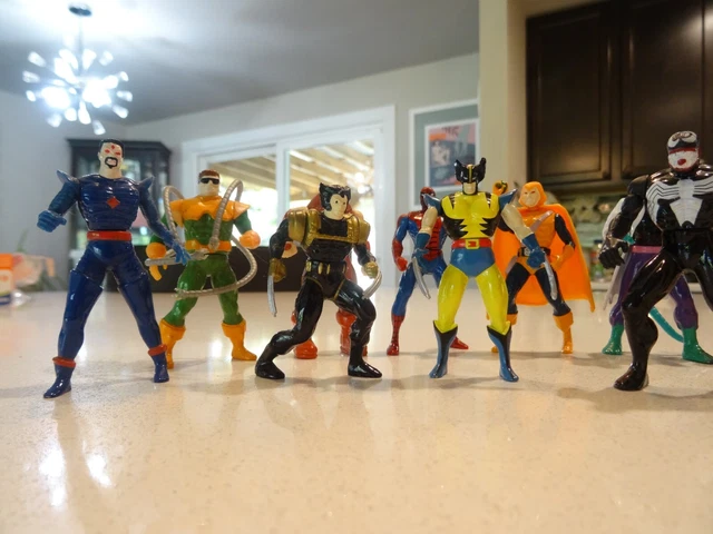 LOT OF 19 + Toy Biz HEAVY METAL HEROES Figures MARVEL X-MEN Avengers Die Cast 3