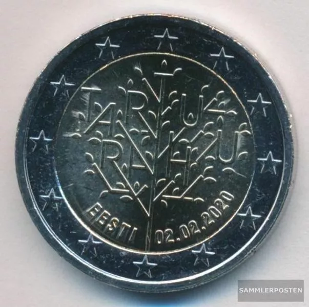 Estonia 2020 Stgl./unzirkuliert reissue: 1 million. 2020 2 Euro Peace of tartu