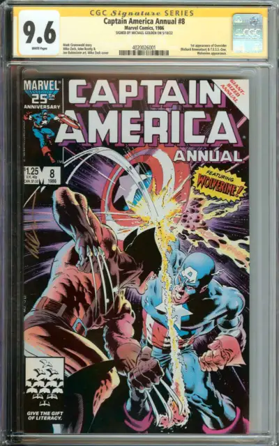 Captain America Annual #8 Cgc 9.6 White Pages // Signed By Michael Golden