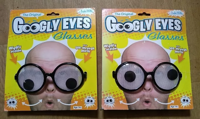 2x Googly Eyes Glasses - Archie McPhee - pupils move! - Funky Fun Novelty Gift