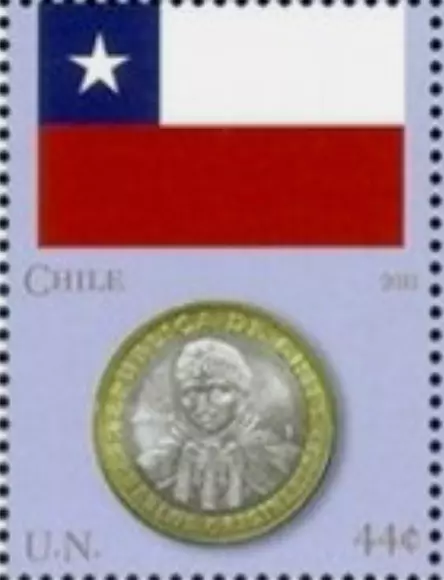 UN New York #Mi1249 MNH 2011 Chile Flag Peso Coin [1022e]