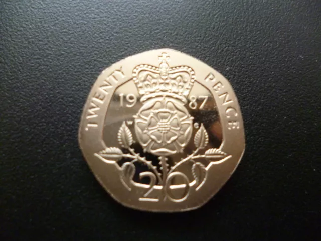 1987 Proof 20P Coin Housed In A New Capsule, 1987 Proof Twenty Pence Piece.