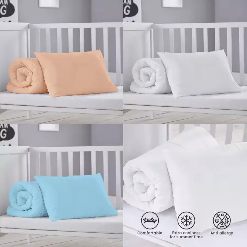 Cot Bed Coverless Duvet & Pillow Bedding Set - Anti Allergy Baby Toddler