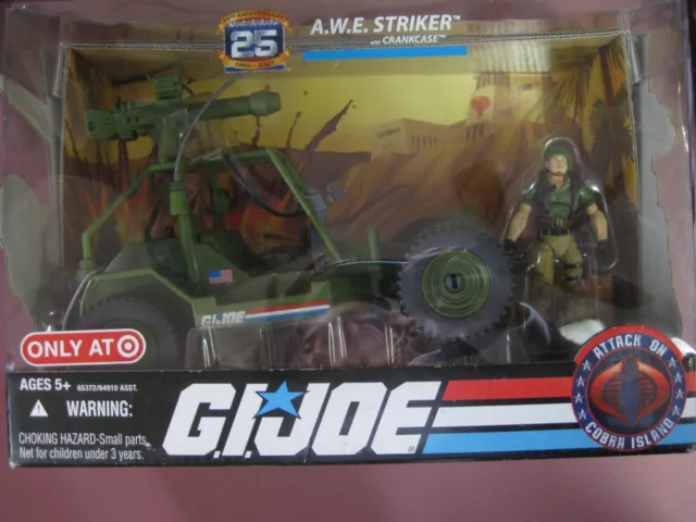 GI Joe 25th Anniversary A.W.E.  Striker w Crankcase-Target Exclusive-NEW w/ Wear