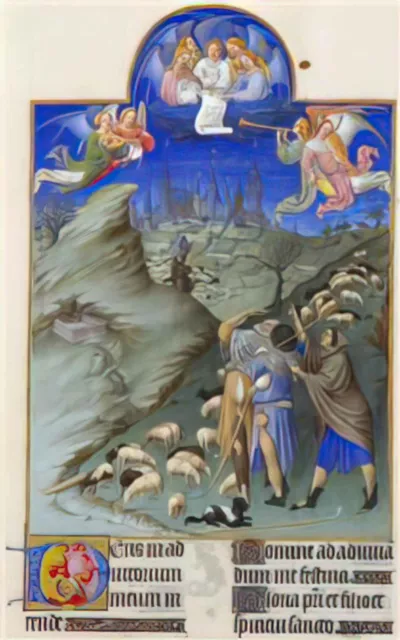 Limbourg brothers Photo A4 the annunciation to the shepherds