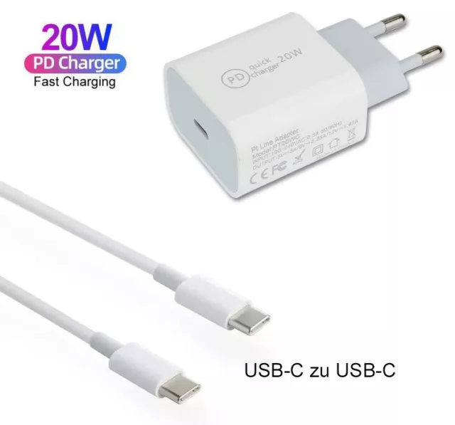 20W Schnell Ladegerät Ladekabel USB-C Samsung Galaxy S8 S9 S10 S20 A40 A5 (2017)