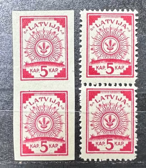 Latvia, Latvija, Sc1-2; Mi 1 I- 2 I; MNH/**printed on maps pairs