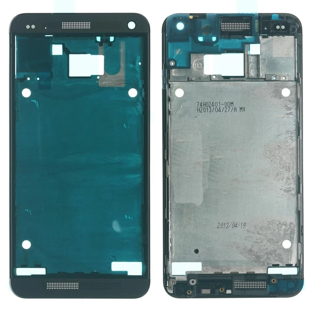 Original HTC One M7 Avant Cadre de Boîtier Pour Affichage Inclus Colle, Noir