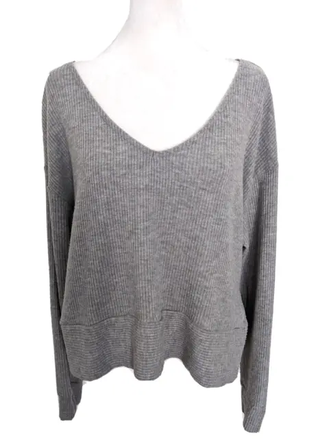 Project Social T Urban Outfitters Grey Ribbed Oversized Soft Knit Top Size XS