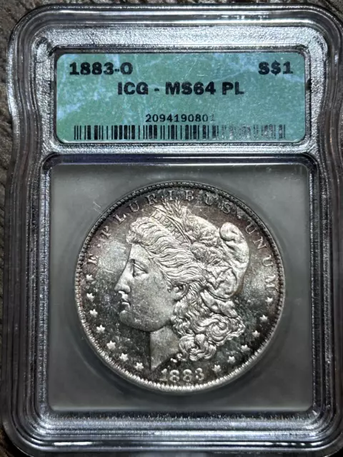 1883-O Morgan Silver Dollar ICG MS64 PL Mirror Quality **Beautiful Toning**