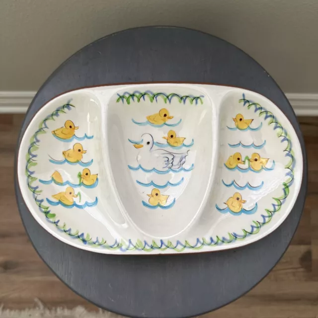 Vintage Stangl Pottery Ducky Dinner Plate 4047 Divided Oval Dish