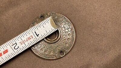 Antique Mortise Lock Door Knob Back Plate Escutcheon Rosette Eastlake Victorian 3