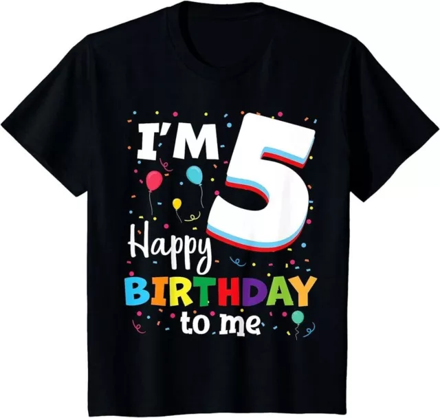 Kids Five 5yr 5th Birthday Happy Birthday Boys Girls 5 Years Old T-Shirt