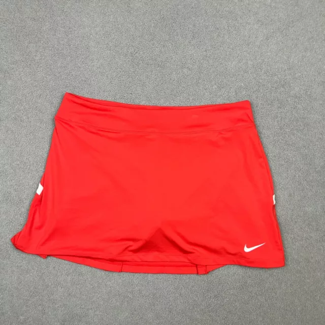 Nike Skirt Womens 10 Orange White Golf Performance Dri Fit Tennis Skort