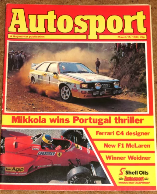 Autosport 15/3/84* NEU McLAREN MP4/2 & POSTER - FERRARI C4 FUNKTION - WRC PORTUGAL