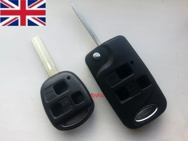 Grade B 3 Button CONVERSION Remote Key Fob Fits Lexus IS200 GS300 LS400 RX300