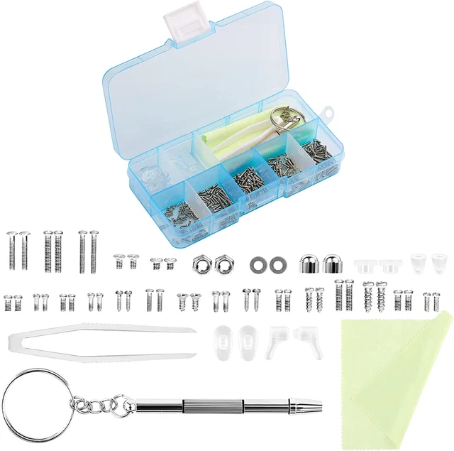 514 pz kit riparazione occhiali con viti e naselli in silicone, occhiali da sole occhiali da vista