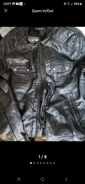 DKNY MENS LEATHER jacket Medium $60.00 - PicClick