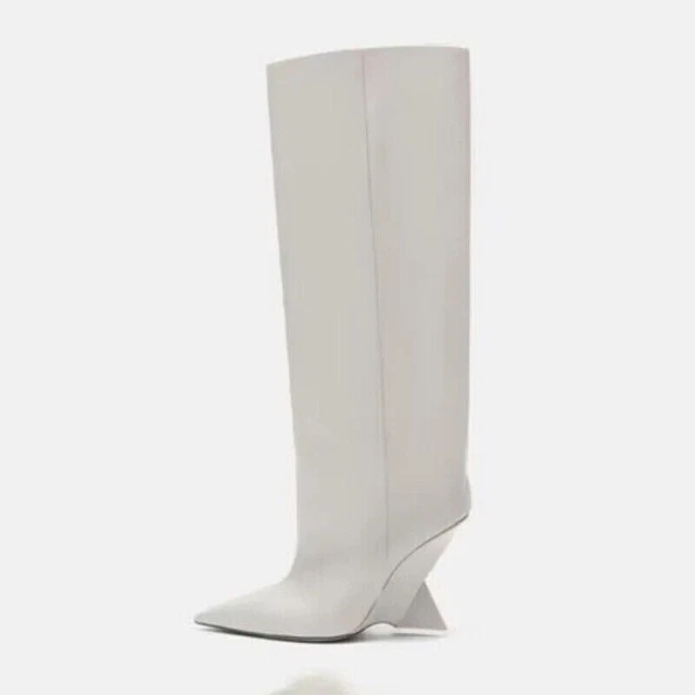 Pull on Womens Fall Pointed Toe Special Heels Party Show Casual Knee High Boots