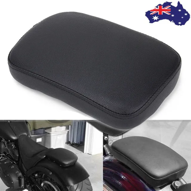 Rear Passenger Pillion Seat Pad 8 Suction Cup For Harley Bobber Chopper Black AU