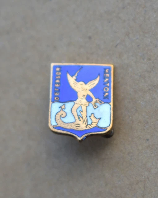 Broche Pin Émaillée Frégate Navire - Signée Augis Lyon - Occasion Bon État