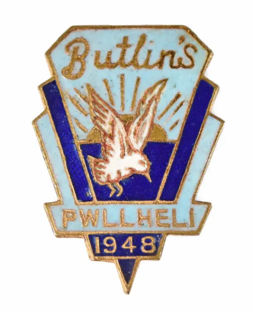 Vintage Old Butlins Holiday Camp Pwllheli 1948 Enamel Badge