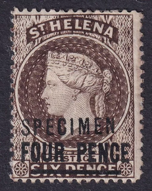 ST. HELENA 1884-94 QV Wmk Crown CA 4d Pale Brown `SPECIMEN` MH/*