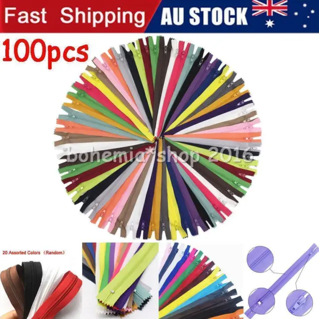 100pcs 30cm Closed End Nylon Zippers for Tailor Sewer DIY Craft Sewing Kits