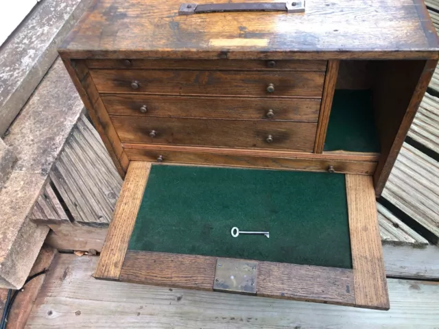 Engineers Vintage Oak Wooden Toolbox