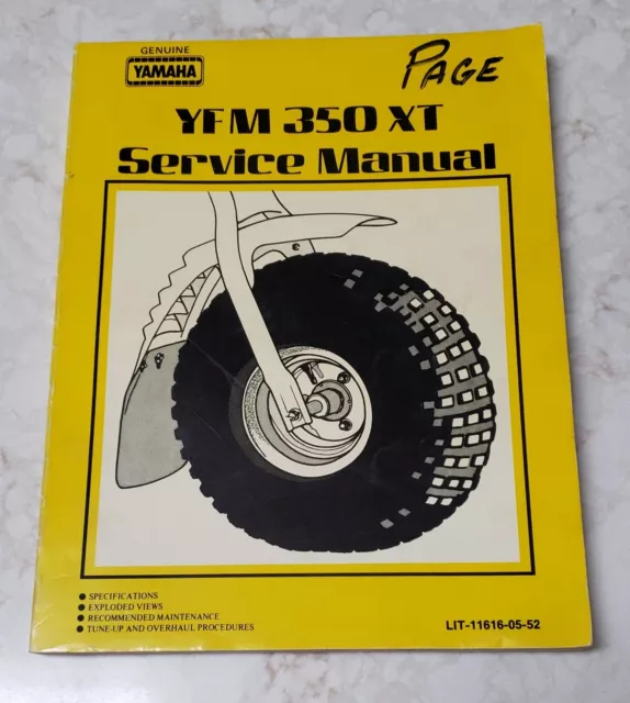 OEM Yamaha YFM350XT YFM350 Service Shop Repair Manual LIT-11616-05-52