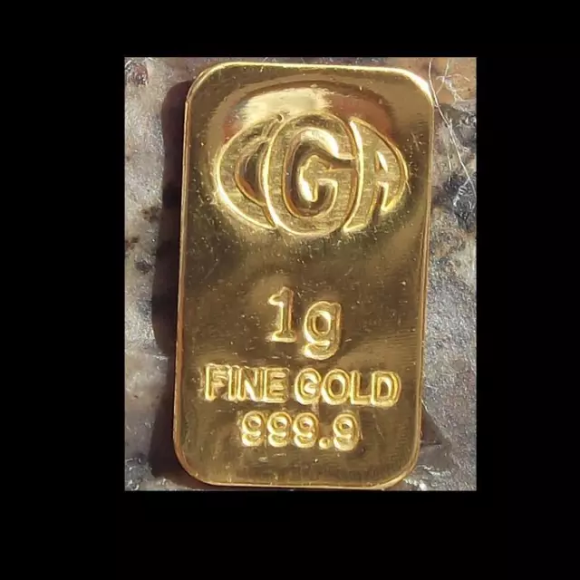 1 gram Gold Bar - CGA - 999.9 Fine in Assay*