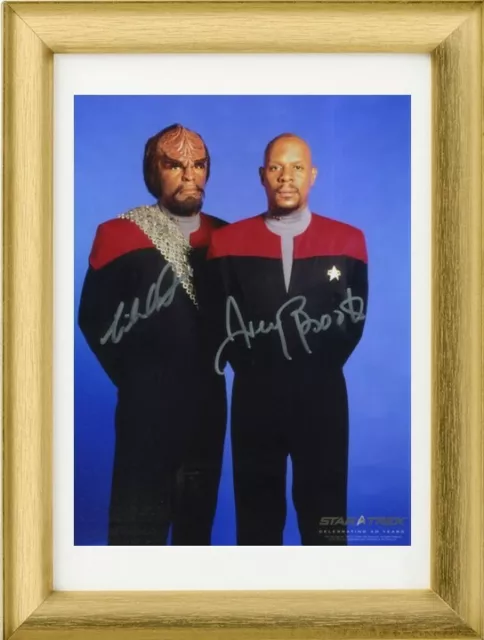 AVERY BROOKS & Michael Dorn Autogramm mit Bilderrahmen Star Trek Transformers