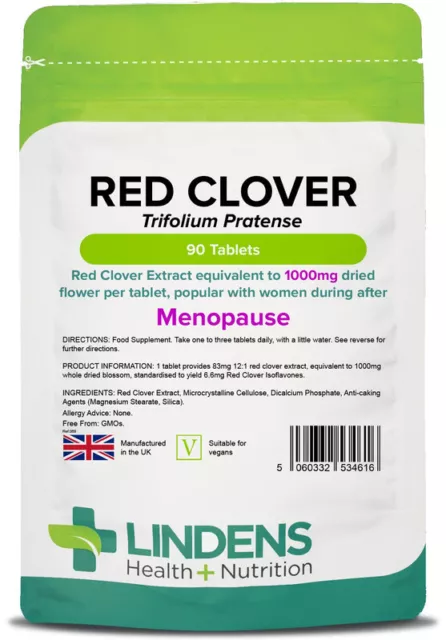 Lindens Trèfle Rouge 1000mg 4-PAQUET 360 Comprimés Isoflavones