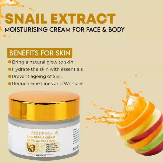 Ammuri Intense Snail Wrinkle Smoother Cream - Natural Hydration & Renewal 50ml