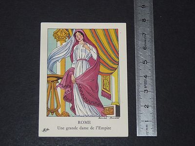 CHROMO 1950 GRANDE IMAGE BON-POINT BLEDINE COSTUME FEMININ MOYEN-AGE XIIIe 