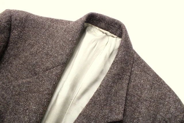 Harris Tweed Giacca Uomo ~ Medio Monopetto Lana Melange Marrone 6