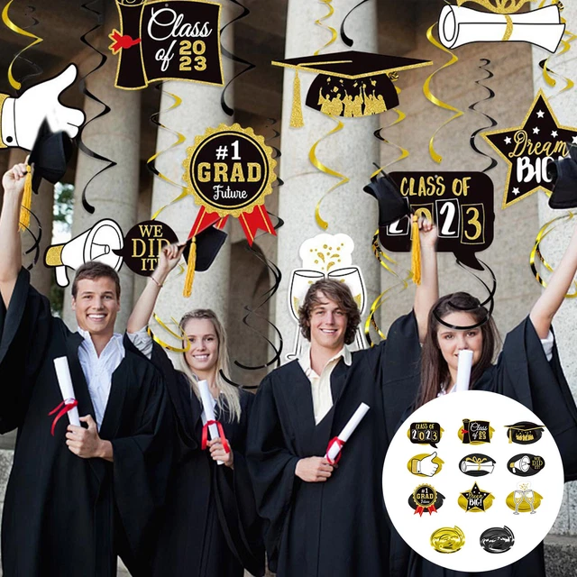 Decorazioni per laurea vortici da appendere preassemblati 2023 striscione graduazione fantastico