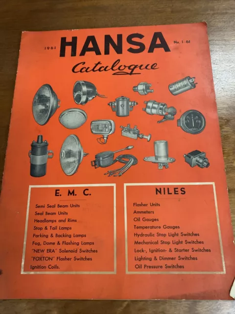 Vintage Hansa 1961 Automotive Car Part Catalogue