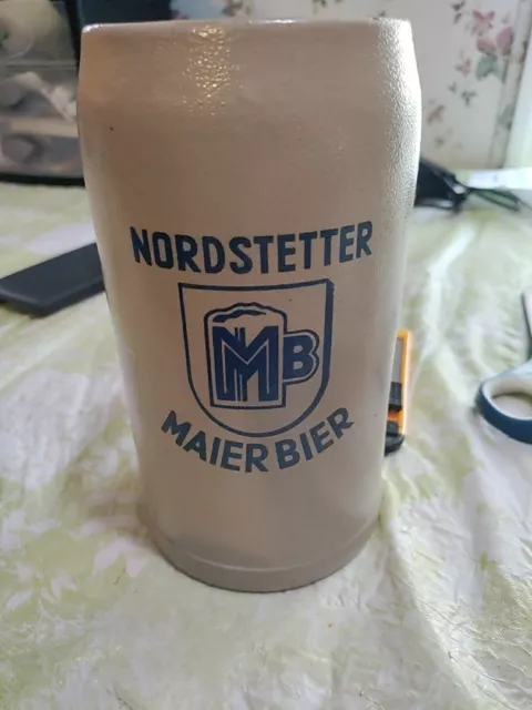 Vintage GERMAN pottery Mug hand made Nordstetter Maker Bier West Germany made