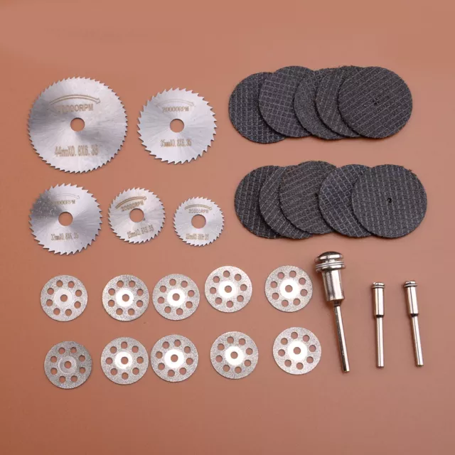 Kit Diamond Cutting Wheels Die Grinder Cut Off Disc w/Mandrel Rotary Tool